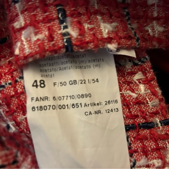 Basler Gmbh Black, Red, and White Size 16 Tweed Plaid Ladies Jacket - Picture 11 of 13